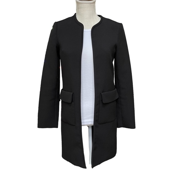 H&M Black Full length Moto with‎ Front Pockets Jacket Size: 2 - Picture 1 of 9